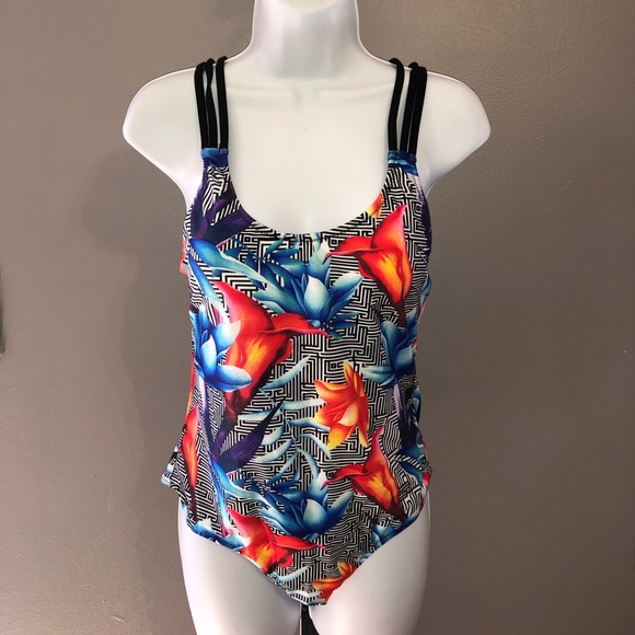 NWT One Piece Floral Swimsuit - Picture 3 of 4
